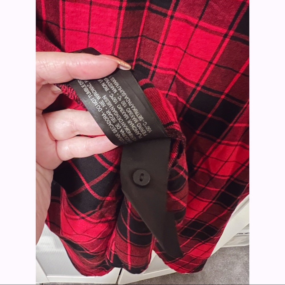 Zara Plaid Shirt Dress in Red and Black - Picture 9 of 11
